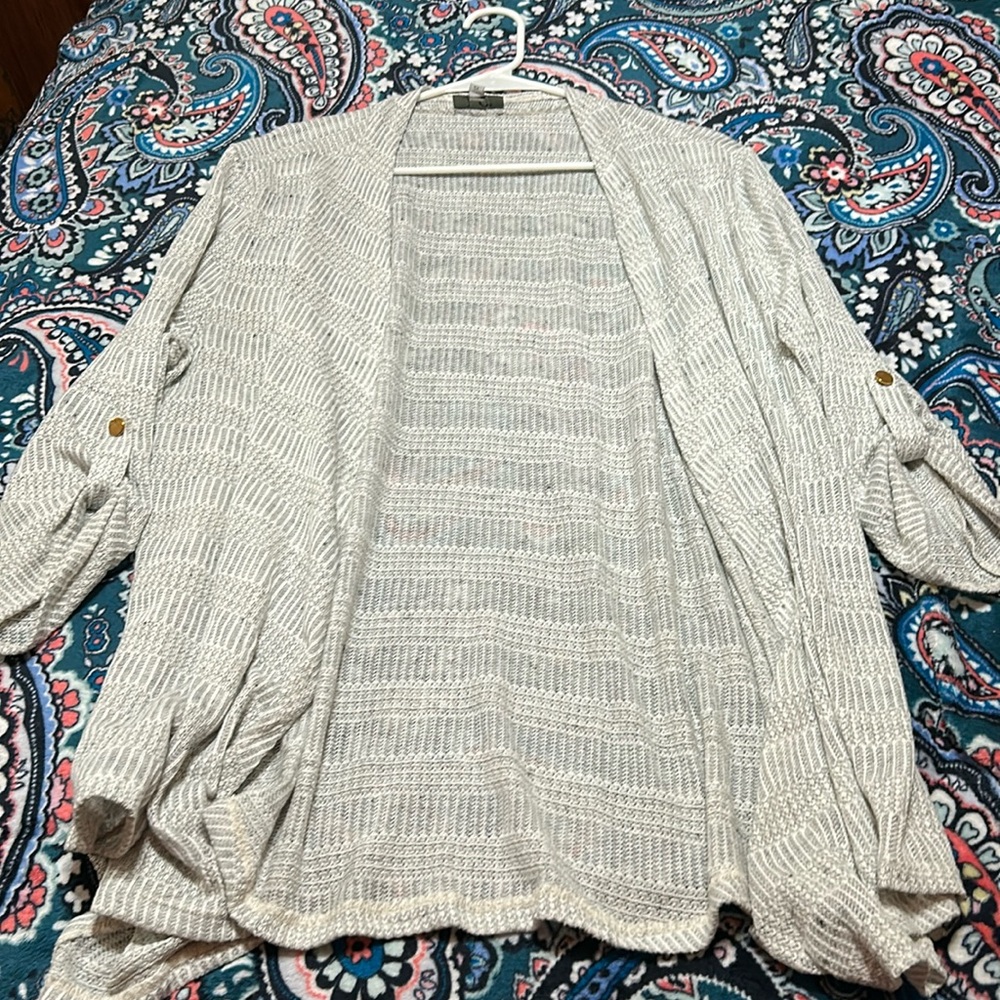 NWOT Laura Cruz Rolled Sleeve Open Sweater